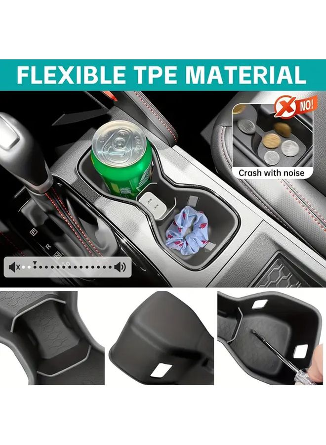 Black Cup Holder Insert Protector Interior Accessory Compatible with 2022 Nissan Frontier - Image 3