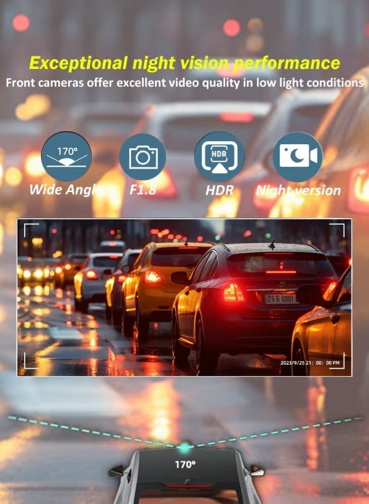 الحلم كاميرا سيارة UHD 4K للسيارات عدسة مزدوجة أمامية وخلفية عدسة أمامية 3840*2160P عدسة خلفية مدمجة WiFi G-Sensor مع GPS مسجل فيديو DVR للسيارة - Image 3