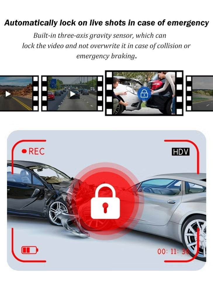 الحلم كاميرا سيارة UHD 4K للسيارات عدسة مزدوجة أمامية وخلفية عدسة أمامية 3840*2160P عدسة خلفية مدمجة WiFi G-Sensor مع GPS مسجل فيديو DVR للسيارة - Image 2