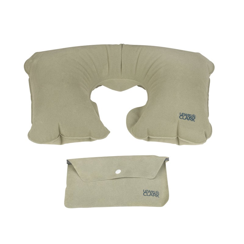 Lewis N. Clark Original Neckrest Inflatable Pillow, Waterproof Neck Pillow for Neck Support at the Beach, Pool + Airport Travel with Fully Adjustable Firmness and Included Carrying Pouch, Grey - Image 5