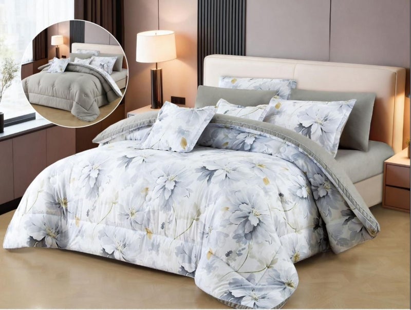 Double bed sheet set, 8 pieces, microfiber, soft quality and elegant design