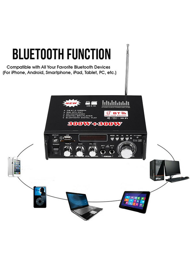 600W LCD Amplifier HIFI Audio Stereo Bluetooth FM 2CH AMP Car Home USB SD MP3 Player - Image 4