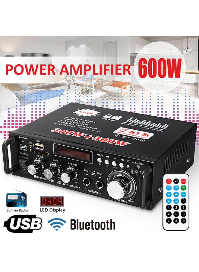 600W LCD Amplifier HIFI Audio Stereo Bluetooth FM 2CH AMP Car Home USB SD MP3 Player - Image 2
