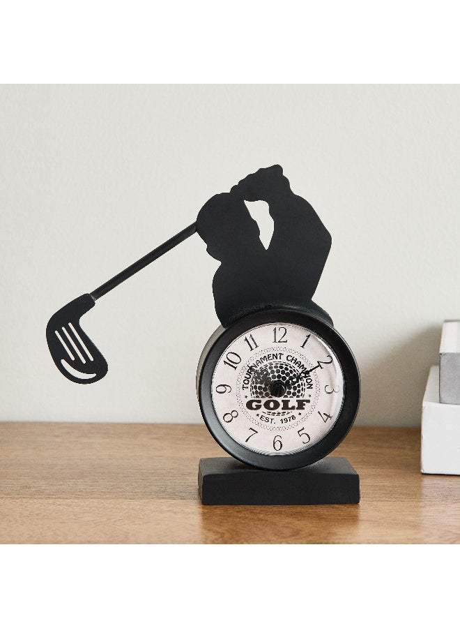 Home Box Emir Golf Metal Table Clock 17 x 17.8 x 5 cm - Image 3