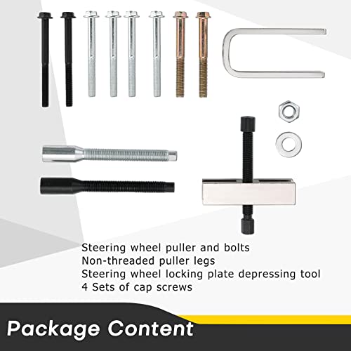 Acymner Car Steering Wheel Puller Compressor Remover Set | Automotive Steering Wheel Lock Plate Compressor Removal Tool Kit, for Most Cars, SUVs and Light Trucks - Image 2