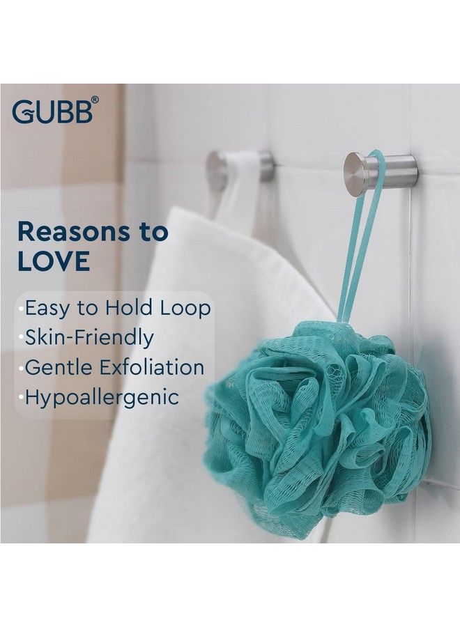 GUBB Luxe Bath Sponge Round Loofah For Women & Men Bathing Scrubber For Body Coral & Lilac - Image 5
