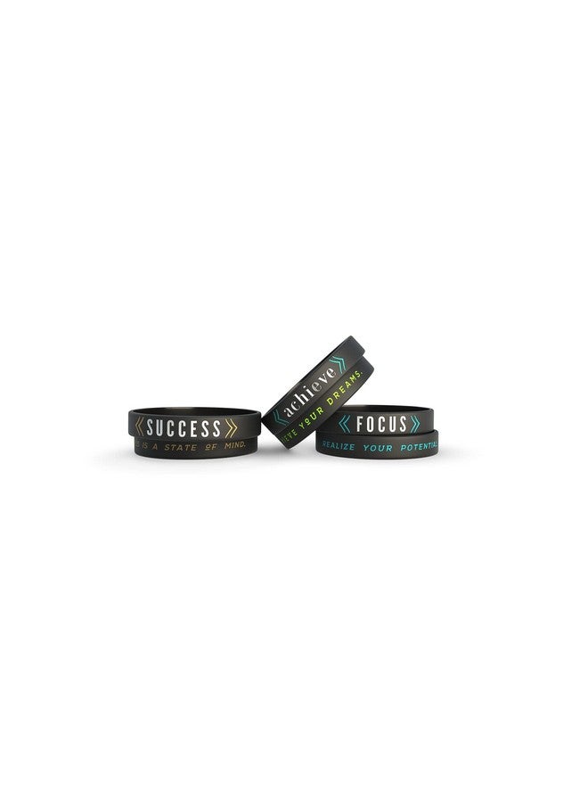 Inkstone 6-Pack - Success, Achieve, Focus - Motivational Silicone Wristbands With Inspirational Messages - Adult Unisex Size For Men Women - Image 4