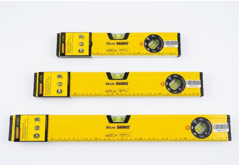 Dannio 400mm 16' inch Magnetic Spirit Level, Shock Resistant, Aluminum Alloy Magnetic Spirit Level, Heavy Duty, Yellow