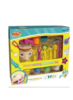 Keylucker 🦷 Teeth Doctor Set – Colorful Play Dough Dentist Kit for Kids (14 Pieces) Type of Toy: Educational Role Play Set – Players: 1 or more – Age Group: 3+ years – Subtype: Dentist Role Play – Theme: Pretend Play, Dental Care, Creativity  - Image 1