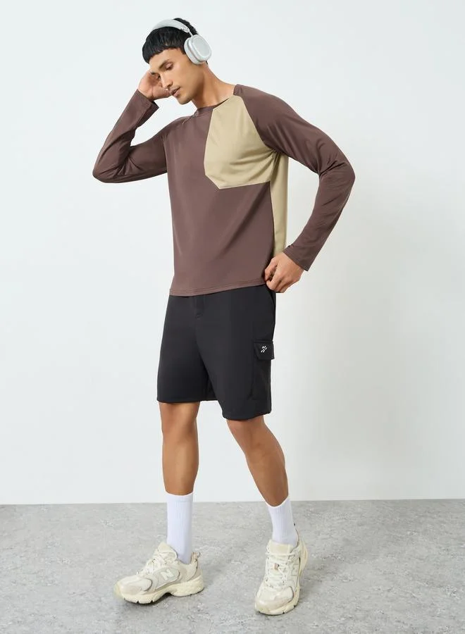 ستايلي اكتيف بلوزة تدريب بأكمام طويلة وأجزاء مباينة