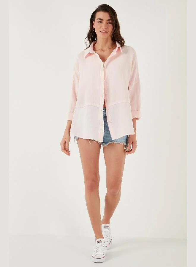 ليلا قميص قطن ليلا نسائي بقصة عادية من الموسلين