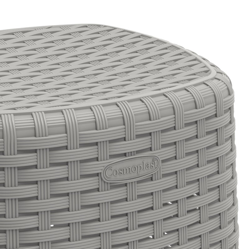 Cosmoplast IFHHXX326G6 Plastic Cedarattan Step Stool - Grey - Image 3