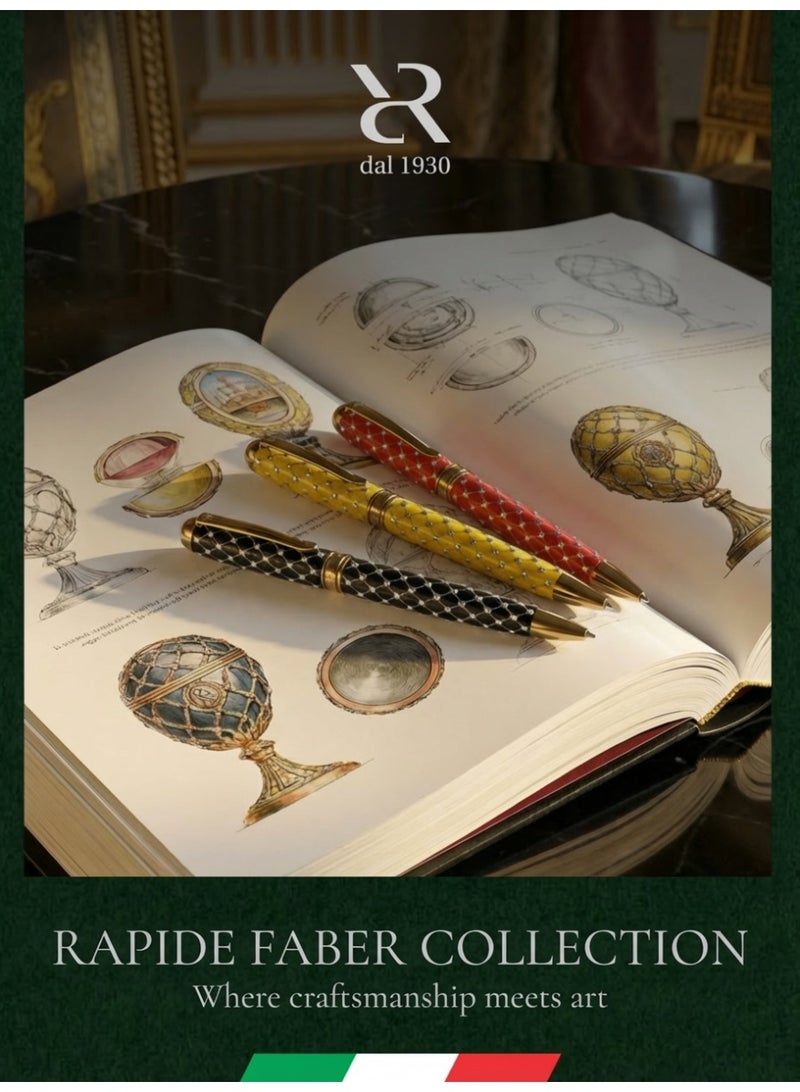 Ancora Rapide Faber “Chrome” – Luxury Ballpoint Pen Inspired by Fabergé Masterpieces | Handcrafted in Italy (Faber “Chrome” – Black) - Image 3