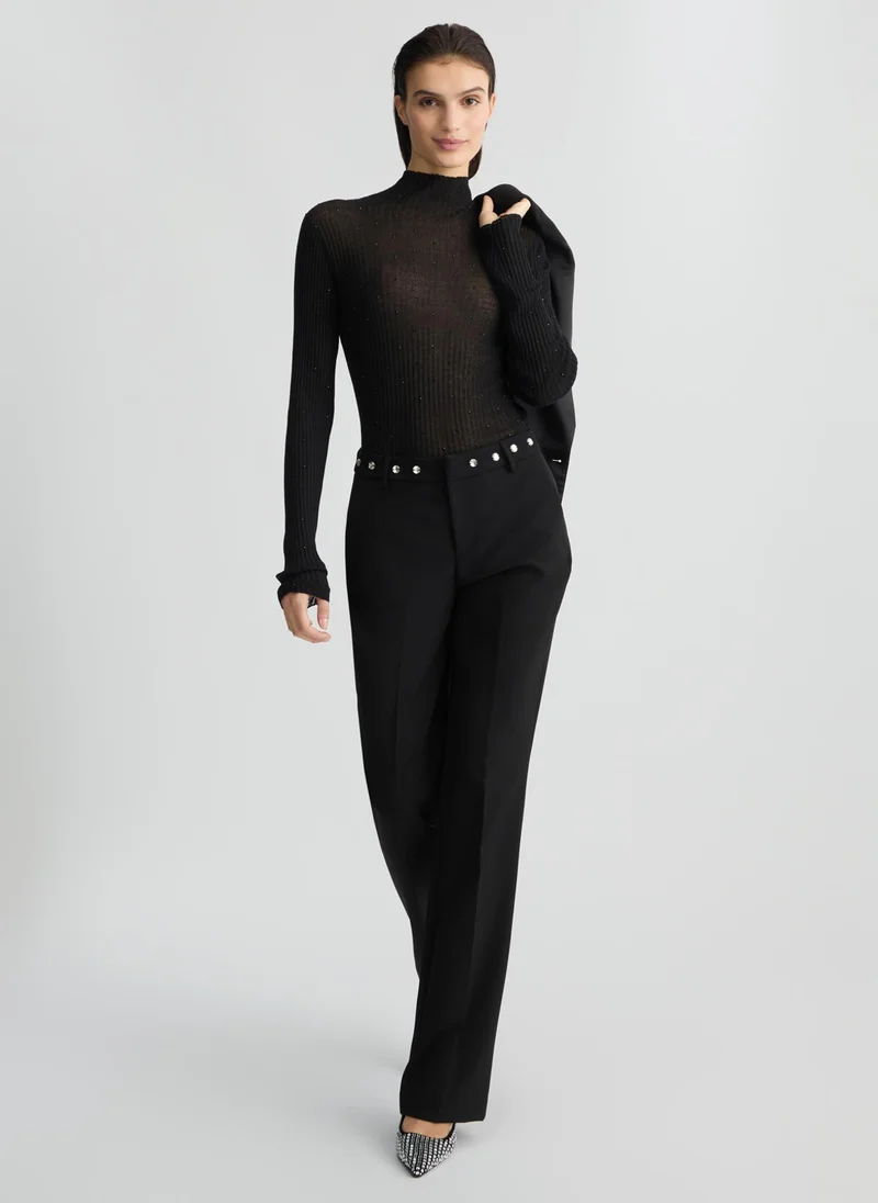 Liu Jo Black jumper with rhinestones