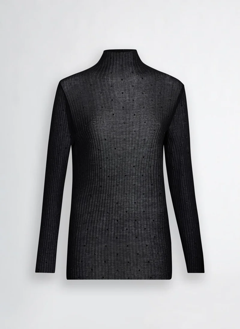 Liu Jo Black jumper with rhinestones