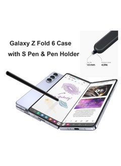 Aookay Compatible with Samsung Galaxy Z Fold 6 Phone Case with Pen Holder and Pen, Built-in Screen Protector, Anti-yellowing Full Protection Phone Case for Z Fold 6 [Non-Original Pen] (Clear)  - Image 2