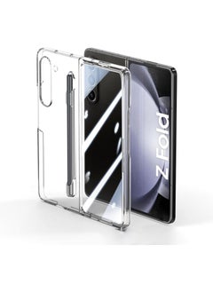 Aookay Compatible with Samsung Galaxy Z Fold 6 Phone Case with Pen Holder and Pen, Built-in Screen Protector, Anti-yellowing Full Protection Phone Case for Z Fold 6 [Non-Original Pen] (Clear)  - Image 1
