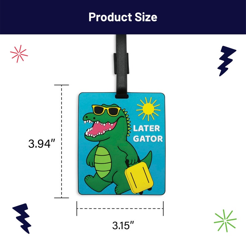 GOOFBALLS Funny Luggage Tag â€“ Hilarious Travel ID Tag with Sarcastic Saying â€“ Durable & Easy to Spot Suitcase Tag for Men, Women, Frequent Flyers, or Gag Gift for Travelers - Later Gator - Image 3