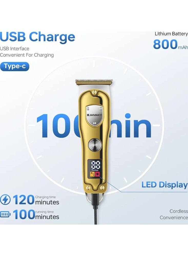 جامايكا ماكينة حلاقة وتشذيب الشعر واللحية قابلة للشحن Jamaky JPC‑90008 – شاشة رقمية وأمشاط قابلة للتعديل - Image 4
