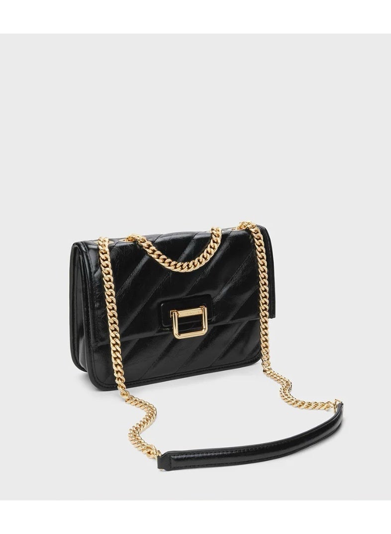 CHARLES & KEITH Quilted Chain-Strap Shoulder Bag & Crossbody Bag - Black - Image 3
