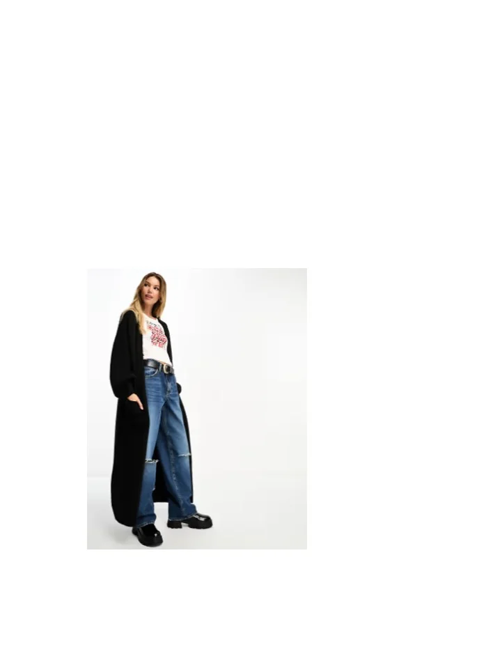 Miss Selfridge Balloon sleeve pocket maxi cardigan