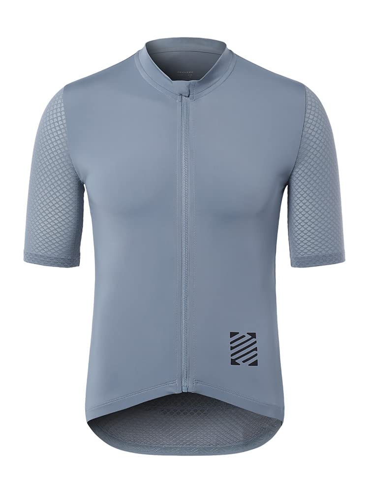 ARSUXEO Pro Cycling Jersey Men Short Sleeves Ultra-Light Road Bike Jersey Cycling Biking Bicycle Shirt Grey Size XX-Large - Image 1