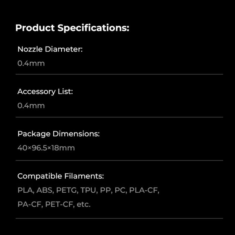 Creality 3D 3D Printing Nozzle 0.4mm Quick Swap - All-Metal Integrated Design For PLA ABS PETG Filament - Titanium Alloy Heat Break For K1C Ender-3 V3 - Image 2