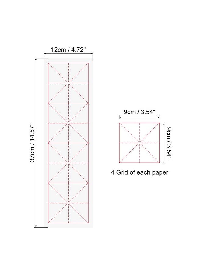 PATIKIL - Xuan Paper 100 Sheets Rice Paper With Mi' Grid Chinese Calligraphy Practice Paper For Calligraphy Practice Half Raw Ripe Xuan 5X15 (White) - Image 1