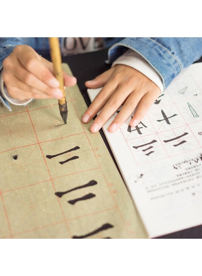 PATIKIL - Xuan Paper 100 Sheets Rice Paper With Mi' Grid Chinese Calligraphy Practice Paper For Calligraphy Practice Half Raw Ripe Xuan 5X15 (White) - Image 1