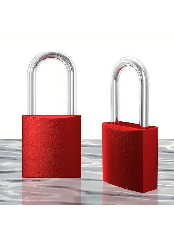 5 PCS Red Heavy Duty Aluminum OSHA Loto Safety Padlocks For Industrial Equipment - Image 3