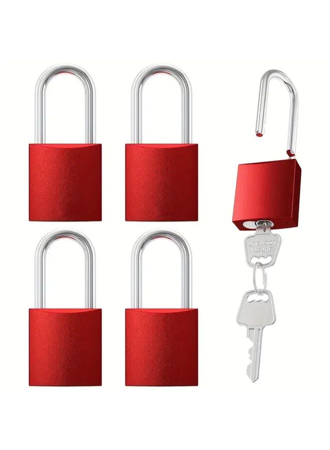 5 PCS Red Heavy Duty Aluminum OSHA Loto Safety Padlocks For Industrial Equipment - Image 2