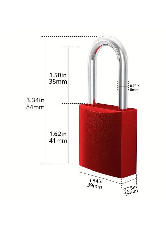 5 PCS Red Heavy Duty Aluminum OSHA Loto Safety Padlocks For Industrial Equipment - Image 4