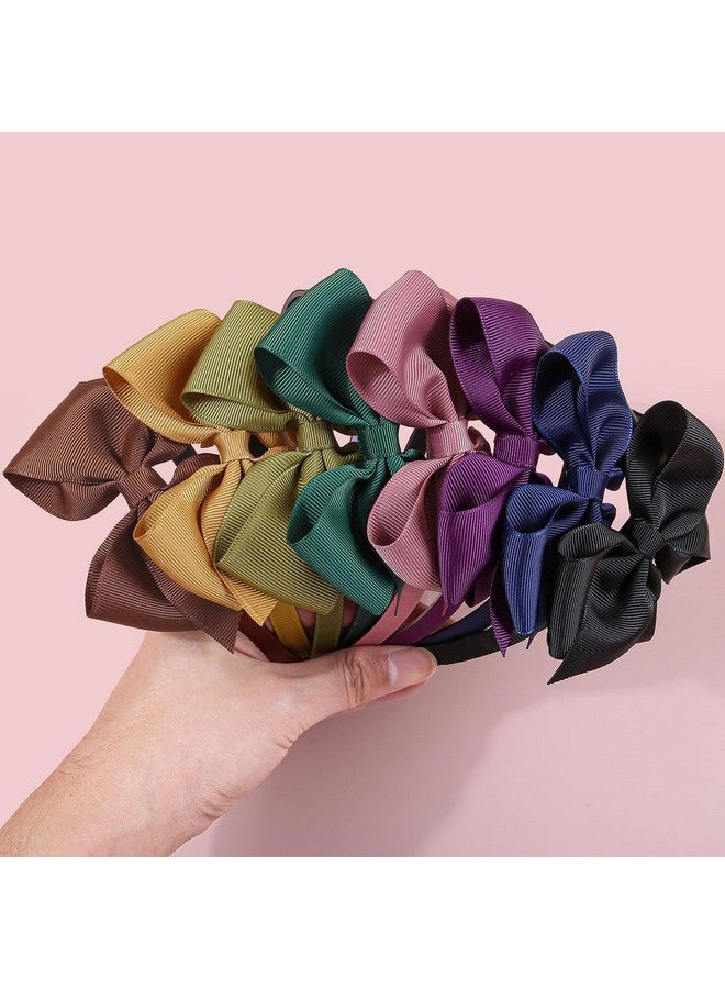 XIMA 16Piece Headband with Bow for Toddlers Teens, 16 Colors Grosgrain Ribbon Bows Hair Bands for Girls,Kids Children and Women, Cute Hairbands for Daily School Hair Accessories - Image 3