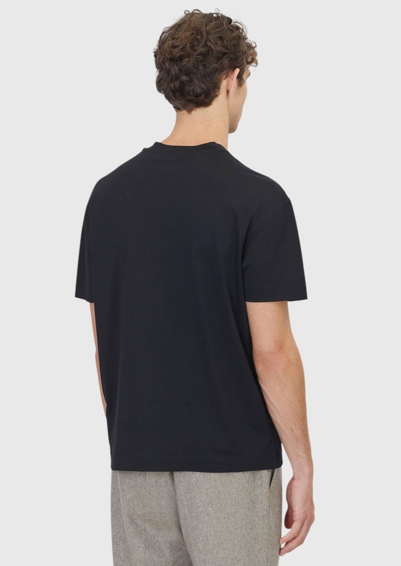 RAMSEY Black Plain Crew Neck 100% Cotton T-Shirt - Image 5