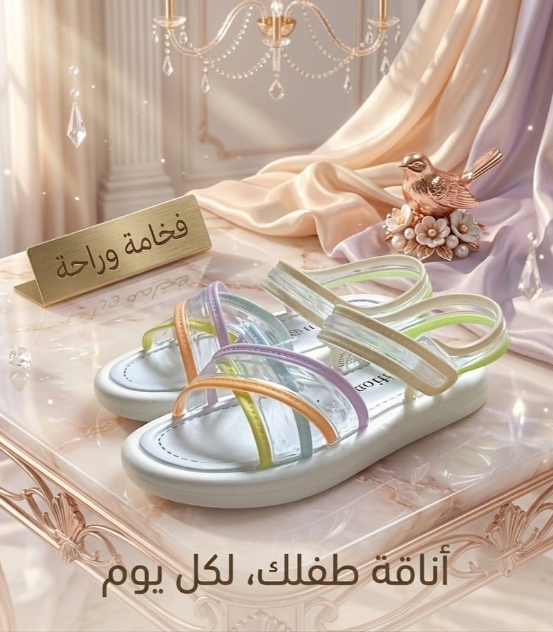صندل بتصميم جميل وجذاب مع نعل ناعم للبنات - مقاس 26