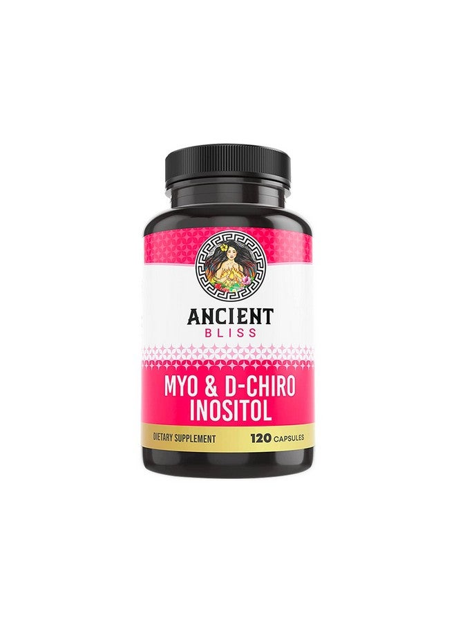 Ancient Bliss Myo & D-Chiro Inositol Supplement, 40 to 1 Ratio, Helps in Ovarian Function Support for Women, Vitamin B8 Helps to Regulate Menstrual Cycle, 2050mg per Serving, 120 Vegan Capsules - Image 1