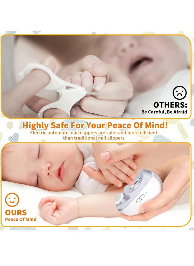 JAJEEK Electric Nail Clipper for Babies, Kids, Adults & Seniors | Rechargeable Automatic Nail Trimmer with LED Light & Storage | Safe, Gentle & Easy-to-Use Electric Baby Nail Clippers - Image 3