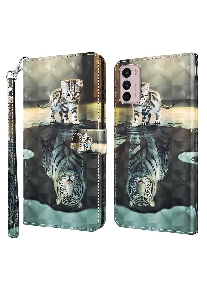 S-TOP Case For Motorola Moto G42 3D Painting Pattern TPU + PU Leather Phone Case - Image 1