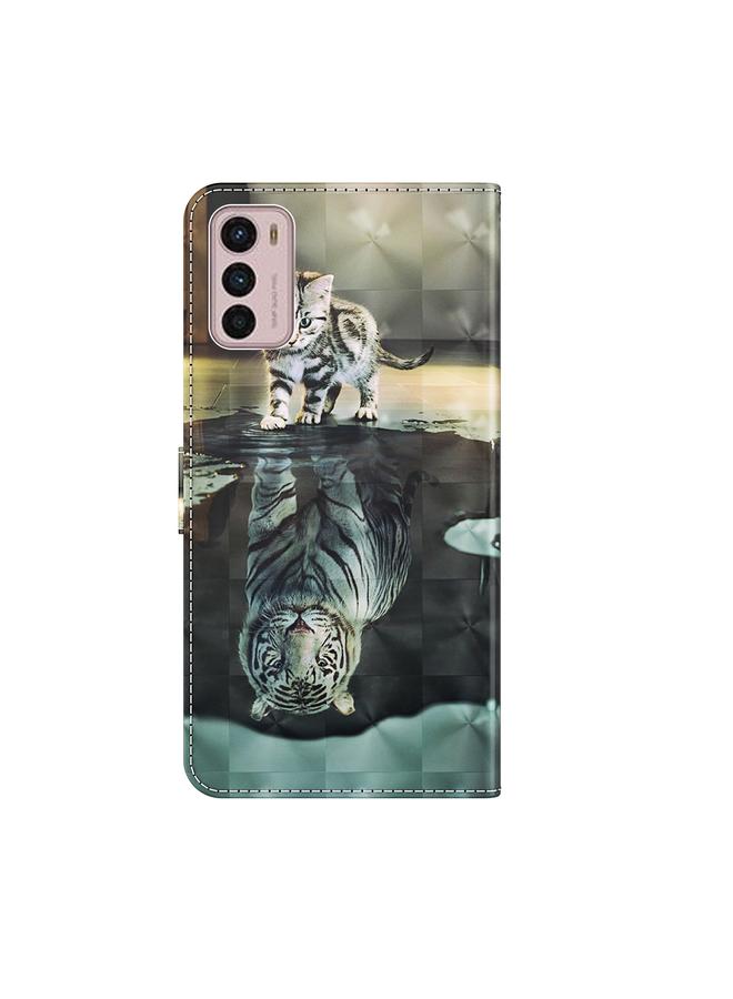 S-TOP Case For Motorola Moto G42 3D Painting Pattern TPU + PU Leather Phone Case - Image 3