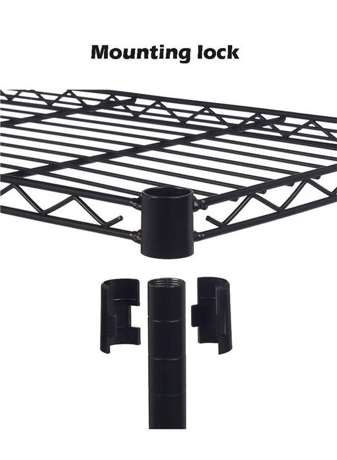 بلومنغ تايم رف تخزين 5 طبقات ، رف تخزين المطبخ ، رف تخزين قابل للتعديل ، غرفة تخزين المطبخ ، رف خزانة-أسود - Image 4