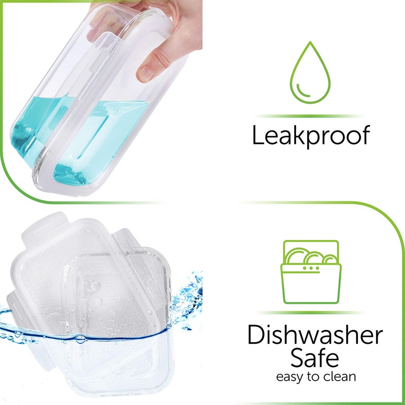Prep Naturals PrepNaturals 8 Pack 36 Oz Glass Meal Prep Containers - Dishwasher Microwave Freezer Oven Safe - Glass Storage Containers with Lids (Multi-Compartment) - Image 4