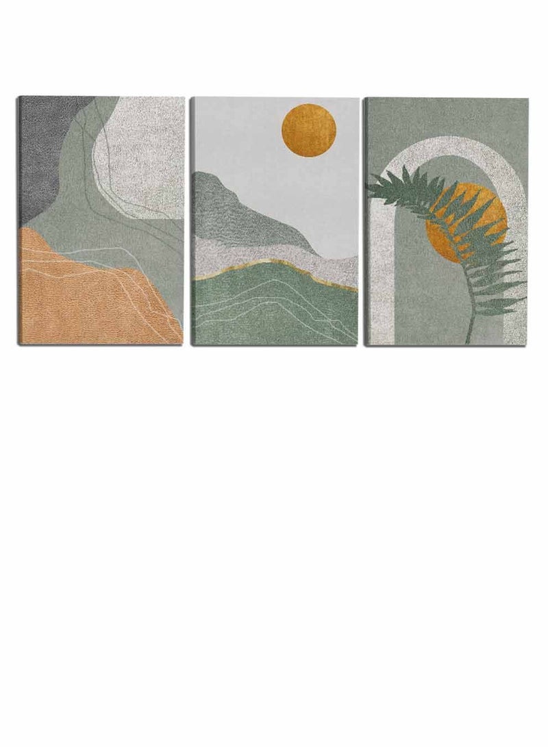 LOWHA Set Of 3 Framed Canvas Wall Arts Stretched Over Wooden Frame, Modern Abstract Paintings, For Home, Living Room, Office Decor - Image 4