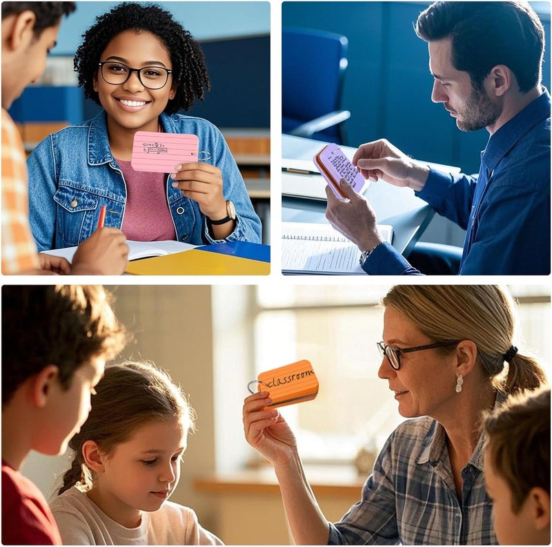 Koogel Colored Index Cards, 300 Count, 2.2 x 3.5 Inchs Flash Card Lined Ruled on Both Side, 6 Assorted Colors, Heavyweight Notecards for School Studying Learning College Office Home Taking Notes - Image 4