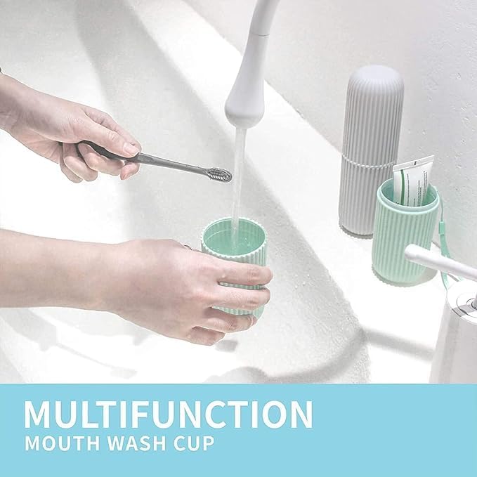 HIMJA Multipurpose Capsule Shape Toothbrush Holder, Portable Toothbrush Case for Travel, Bathroom & Kitchen Organizer [Multicolor, Pack of 1] - Image 3