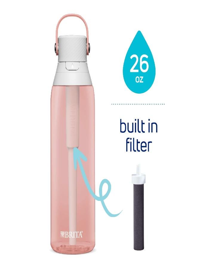 Brita Hard-Sided Plastic Premium Filtering Water Bottle, BPA-Free, Reusable, Replaces 300 Plastic Water Bottles, Filter Lasts 2 Months or 40 Gallons, Includes 1 Filter, Blush - 26 oz - Image 5