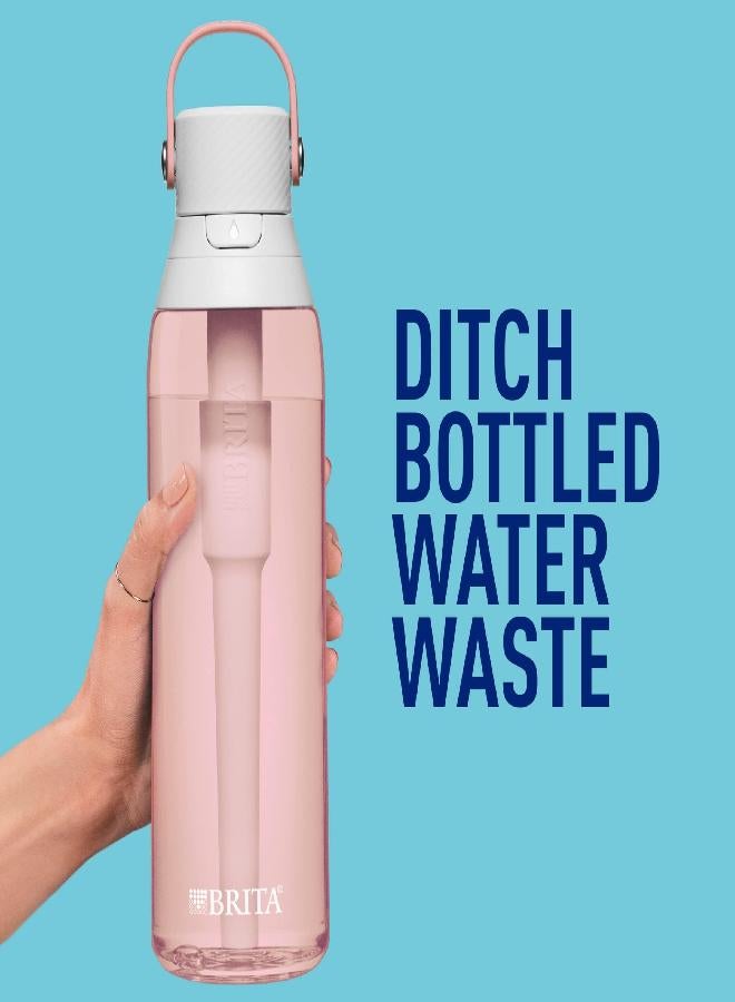 Brita Hard-Sided Plastic Premium Filtering Water Bottle, BPA-Free, Reusable, Replaces 300 Plastic Water Bottles, Filter Lasts 2 Months or 40 Gallons, Includes 1 Filter, Blush - 26 oz - Image 4
