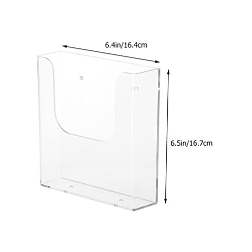 STOBOK Wall Mounted File Holder 6.57X6.45X1.65In Clear Acrylic Document Organizer Rack for Office Desk Paper and Magazine Storage - Image 2