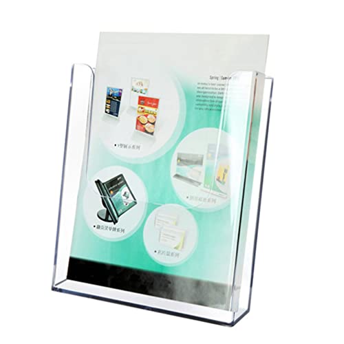STOBOK Wall Mounted File Holder 6.57X6.45X1.65In Clear Acrylic Document Organizer Rack for Office Desk Paper and Magazine Storage - Image 3