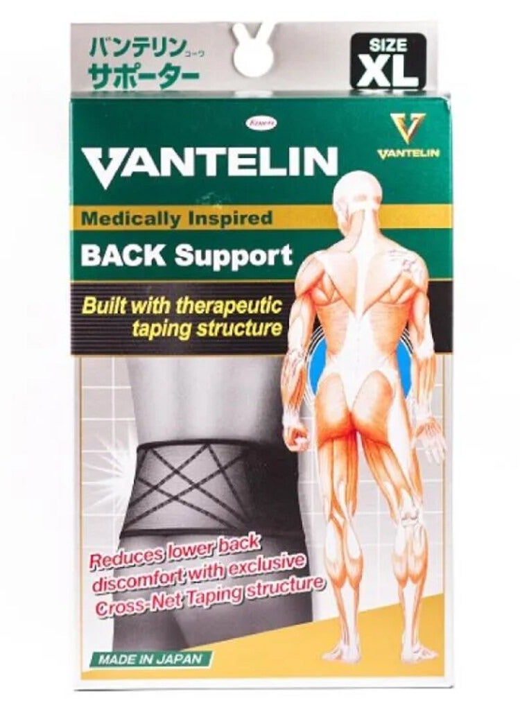 فانتيلين حزام دعم الظهر Vantelin، أسود، XL