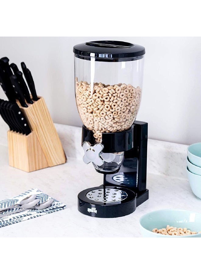 ZevrO Durable Plastic Indispensable Single Cereal Dispenser Black and Clear 3.5 L KCH-06114 - Image 3